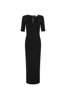 Rebecca Vallance Gaia Knit Midi Dress Black Size L/ AU 12 for rent on The Volte - image 3