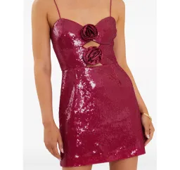 Rebecca Vallance Courtney Mini Dress Magenta Size 8 for rent on The Volte - image 3