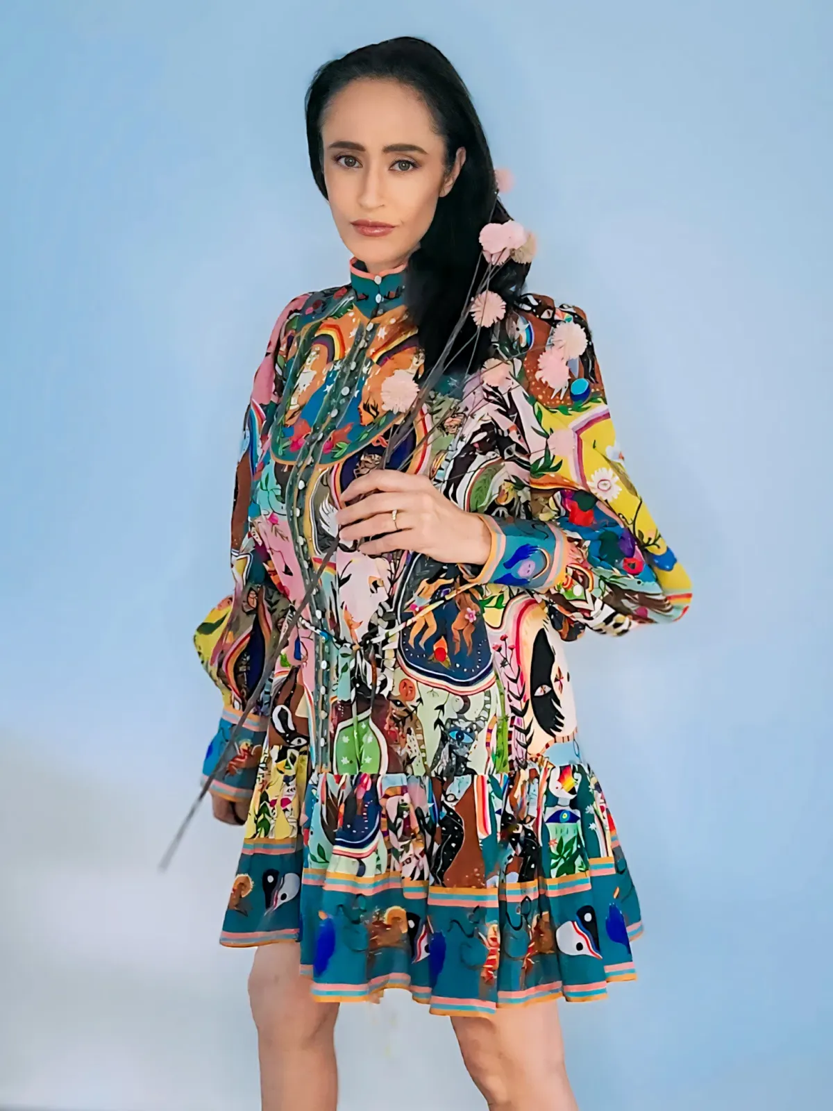 Alemais Evergreen Mini Dress Multicolour Size 12 - Image 2