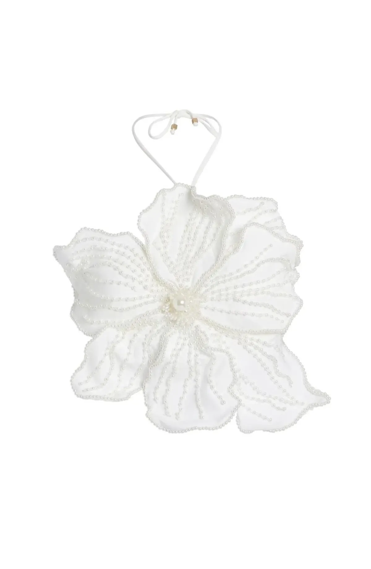 PatBo Hand Beaded Flower Top White Size M / Au 10 - Image 2