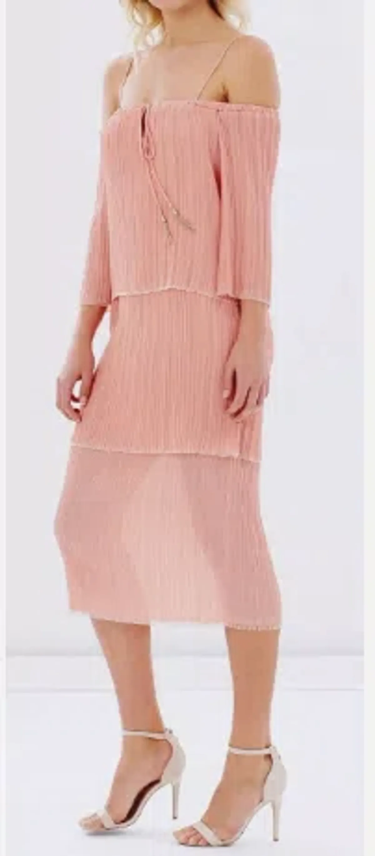 Bec & Bridge Windswept Tiered Maxi Dress in Blush Size AU 6 - Image 5