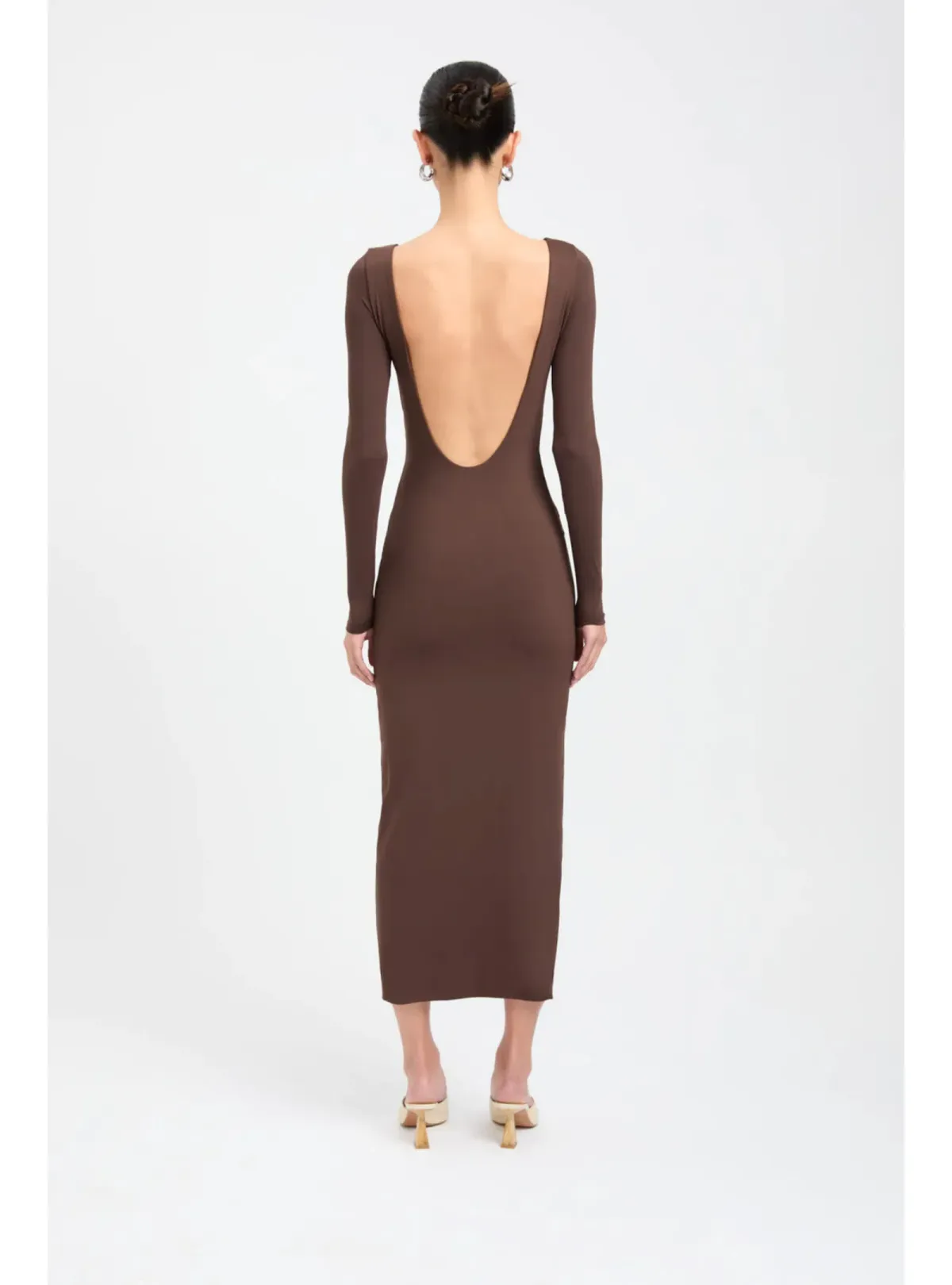 Kookai Amari Midi Dress Dark Mahogany Size 38 / AU 10 - Image 3