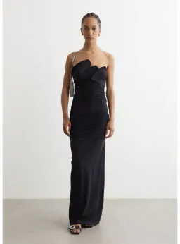 Christopher Esber Encompassed Loop Bodice Dress Black Size AU 6 for rent on The Volte - image 1