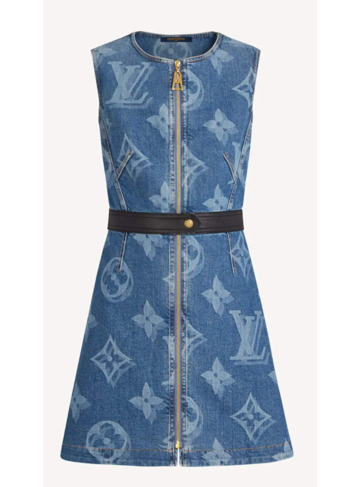 Louis Vuitton Giant Monogram Denim Dress Blue Size FR 34 / AU 6 - Image 4