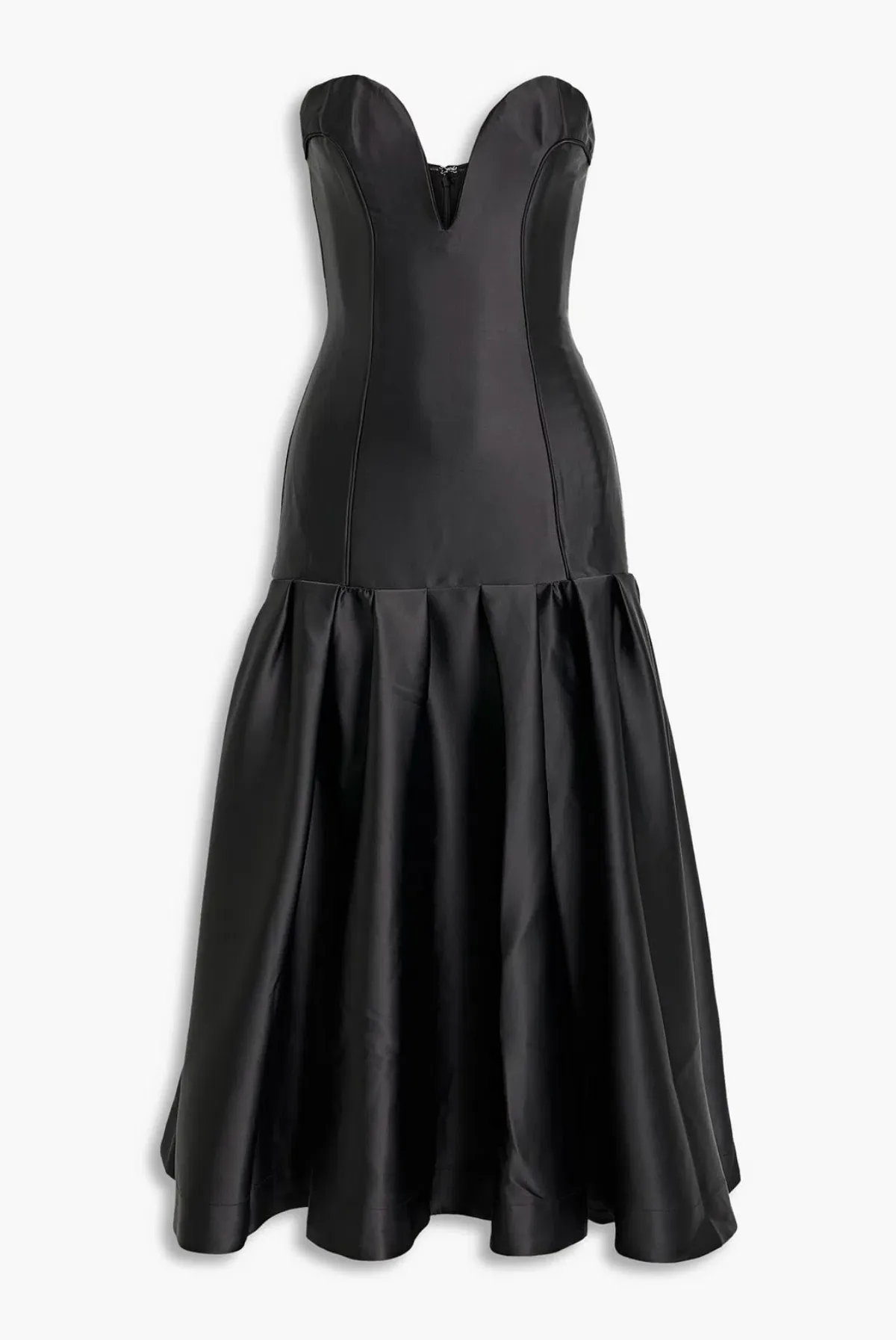 Nicholas Lumo Strapless Fluted Satin Gown Black Size US 4 / AU 8 - Image 3