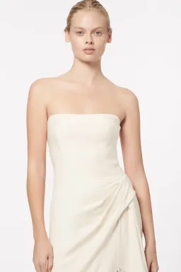Manning Cartell Asymmetrical Games Strapless Maxi Gown in Cream Size 6  for rent on The Volte - image 4
