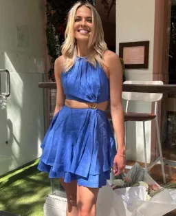 Aje Holt Cut Out Ring Mini Dress Marine Blue Size 10 for rent on The Volte - image 4