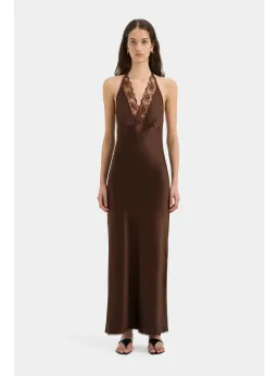 Sir the Label Aries Halter Gown in Chocolate Size 2 / AU 10 for rent on The Volte - image 1