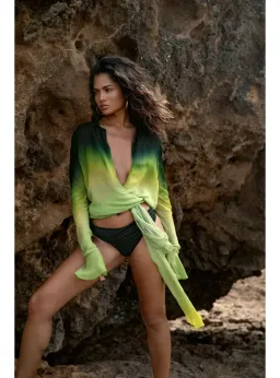 Rat & Boa  Cypress Shirt and Skirt Set in Green Size S / AU 8 for rent on The Volte - image 3