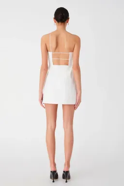 MISHA Adalynn Cotton Mini Dress Ivory Size 8  for rent on The Volte - image 2