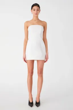 MISHA Adalynn Cotton Mini Dress Ivory Size 8  for rent on The Volte - image 1