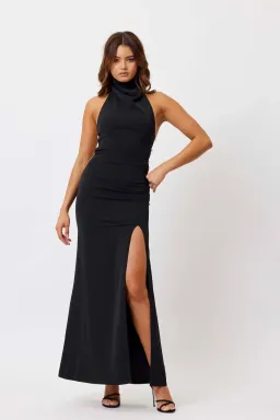 Bianca And Bridgett Sara Backless Pearl Maxi Dress Black Size 8  for rent on The Volte - image 2