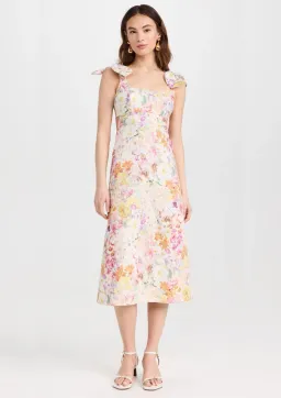 Zimmermann The Harmony Tie Shoulder Midi Dress in Kaleidoscope Garden Size 0 / AU 8 for rent on The Volte - image 1