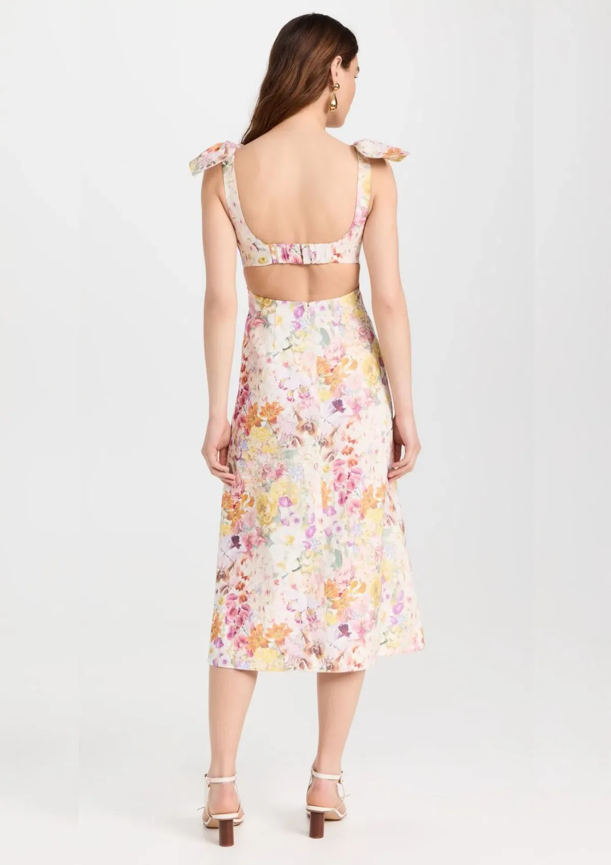 Zimmermann The Harmony Tie Shoulder Midi Dress in Kaleidoscope Garden Size 0 / AU 8 - Image 2