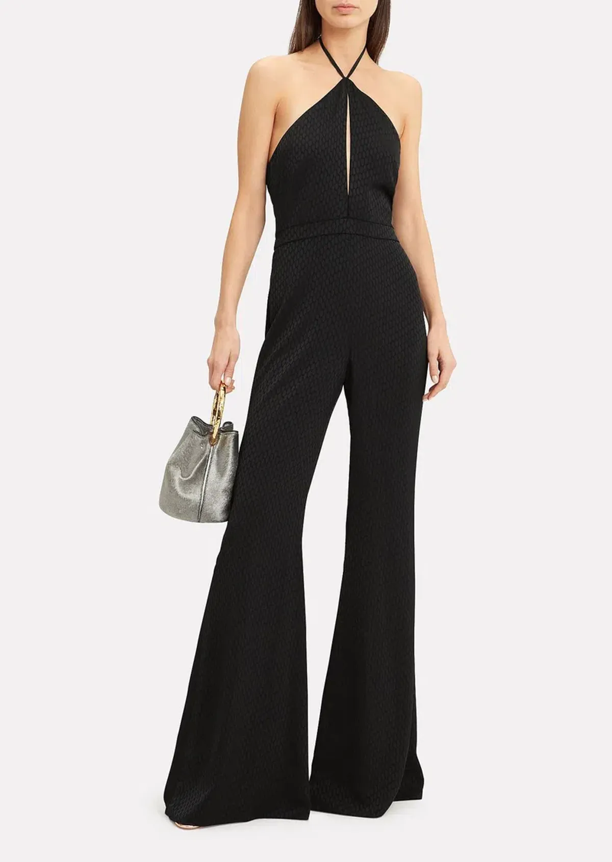 Alexis Naila Wide Leg Halter Jumpsuit Black Size 10  - Image 3