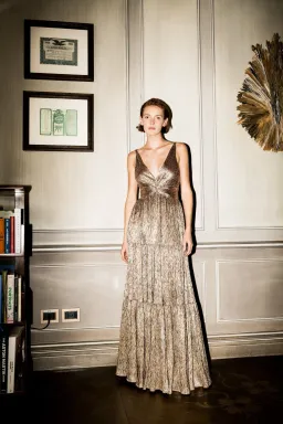 Sabina Musayev Pacific Dress Gold Foil Size XS/Au 8  for rent on The Volte - image 1