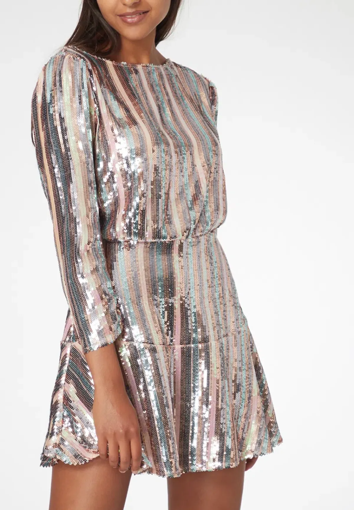 Rixo Kyla Sequin Mini Dress Multi Size 8 - Image 3