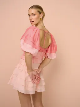 Acler Kirton Mini Dress in Peal Pink Mix Size 8 for rent on The Volte - image 3