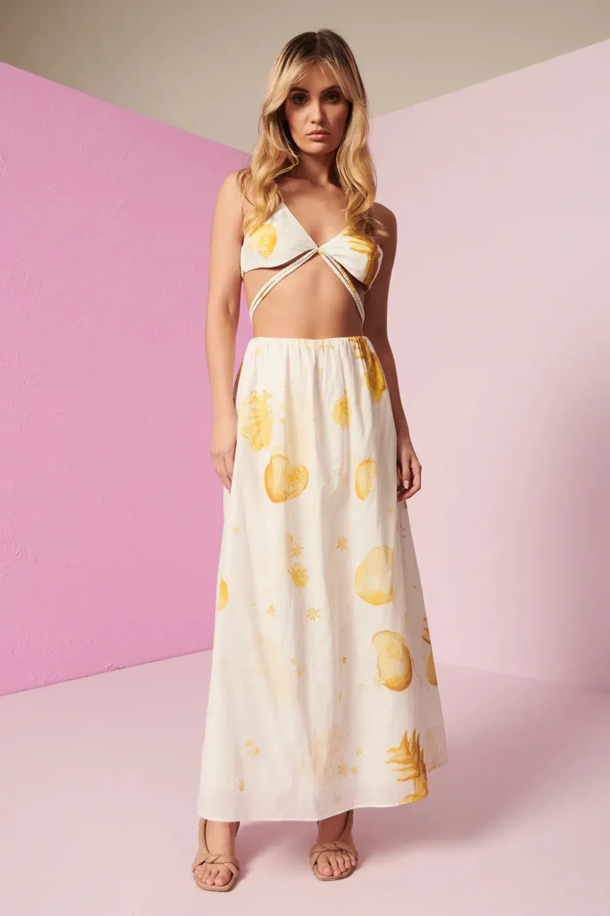 Kate Ford Aloe Braid Front Dress Print Size 10 - Image 1