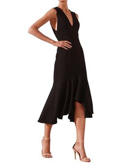 Black Shona Joy Midi Plunge Size 8 for rent on The Volte - image 3
