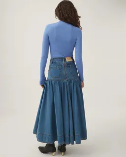 Aje Belmond Denim Midi Skirt 90's Wash Size 16 for rent on The Volte - image 2