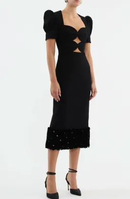 Rebecca Vallance Elaine Midi Dress Black Size 8 for rent on The Volte - image 2