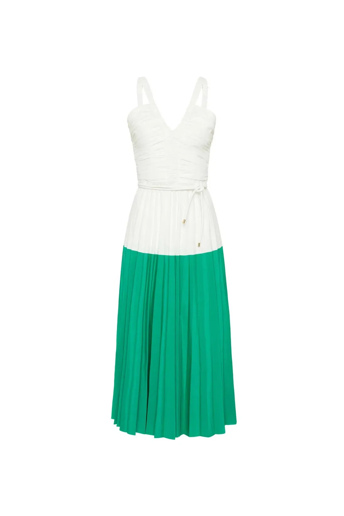 Rebecca Vallance Gia Midi Dress Green/White Size 10 - Image 5