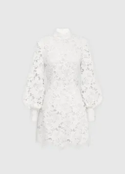 Leo Lin Isla Lace Mini Dress Snow Size 10 for rent on The Volte - image 4