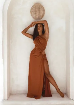 Sonya Moda Nour Maxi Dress in Bronze Shimmer Size 14 for rent on The Volte - image 2