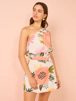 By Nicola Amelie One Shoulder Mini Dress In Potpourri Size 10 for rent on The Volte - image 5