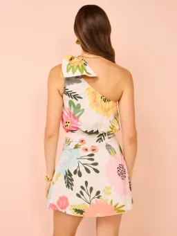 By Nicola Amelie One Shoulder Mini Dress In Potpourri Size 10 for rent on The Volte - image 7