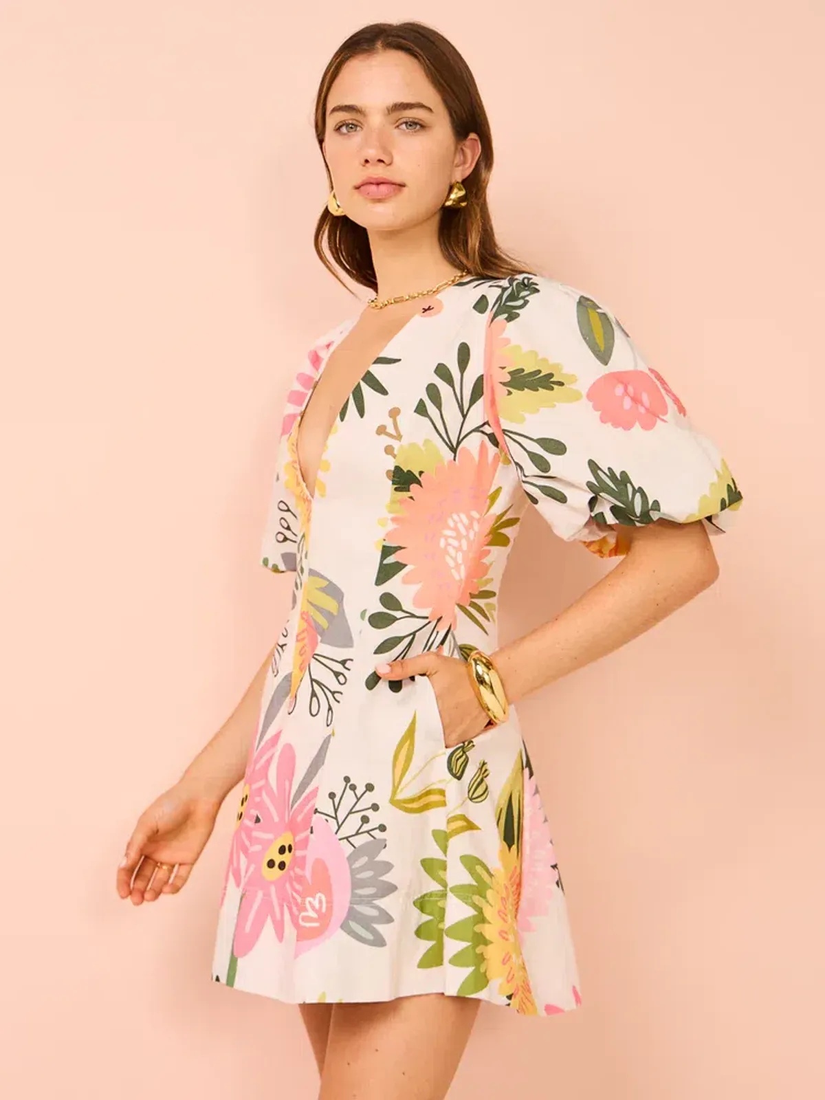 By Nicola Wavy Mini Dress In Potpourri Size 8 - Image 2