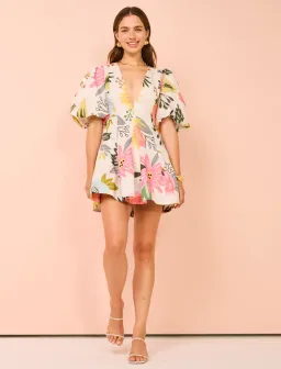 By Nicola Wavy Mini Dress In Potpourri Size 8 for rent on The Volte - image 1