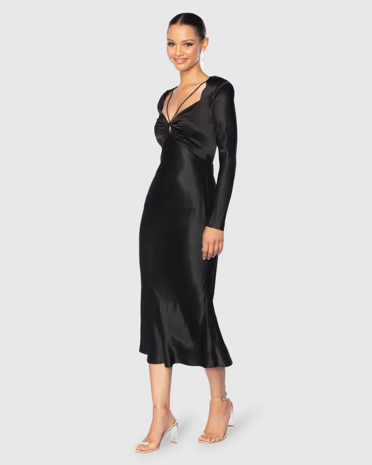 Azzurielle Fondi Midi Dress Black Size 8 - Image 3