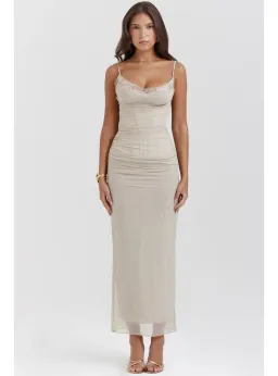House of CB Nalini Maxi Dress in Sand Size AU 6 for rent on The Volte - image 2