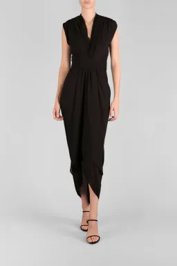 Carla Zampatti Waterfall Dress Black Size 4 for rent on The Volte - image 1
