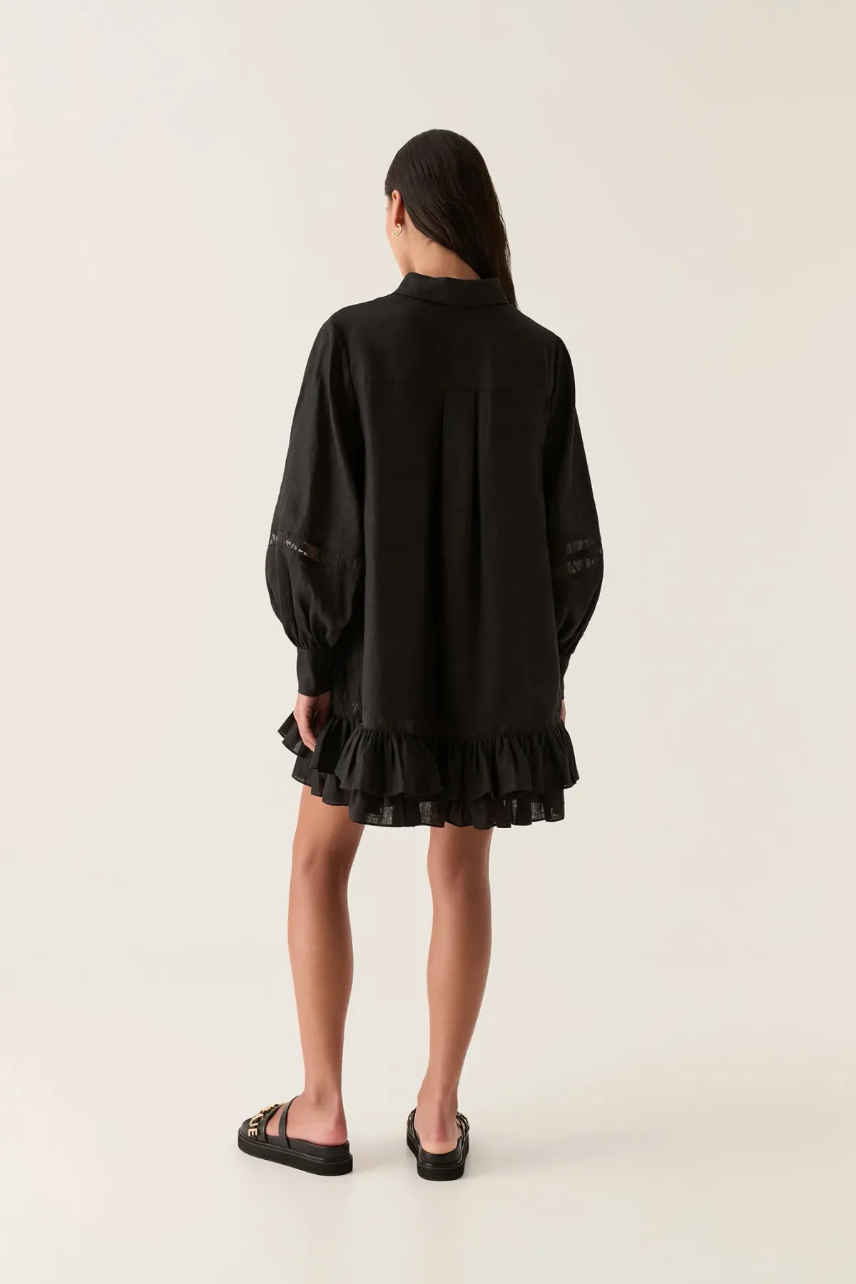 Aje Reframe Logo Trim Mini Dress Black Size 16 - Image 2