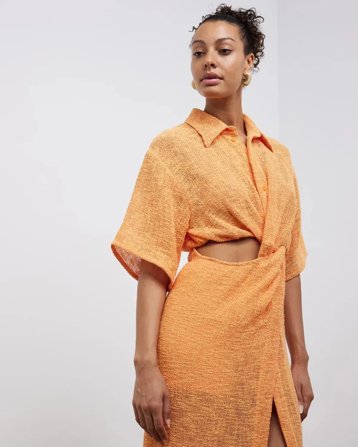 Camilla & Marc Clementine Twist Midi Dress Persimmon Size 10 - Image 2