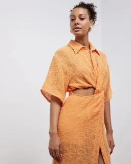 Camilla & Marc Clementine Twist Midi Dress Persimmon Size 10 for rent on The Volte - image 2