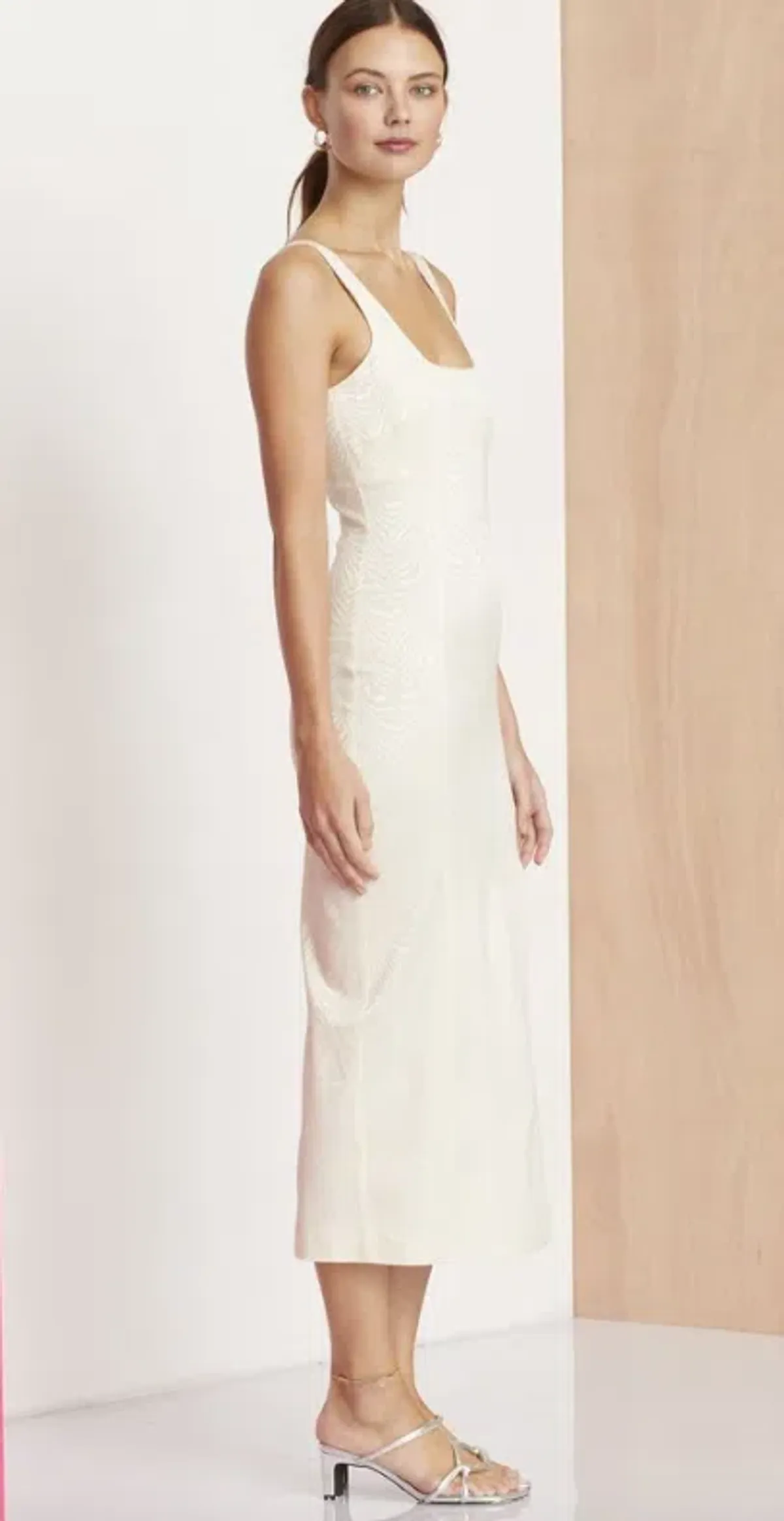 Bec & Bridge Zebra Midi Dress Vanilla Size 12 AU - Image 2