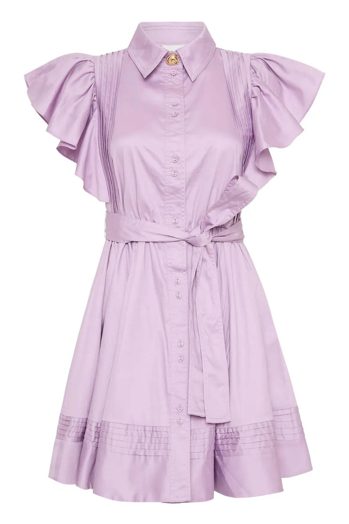 Aje Kindred Frill Mini Dress Lilac Size 10 - Image 4