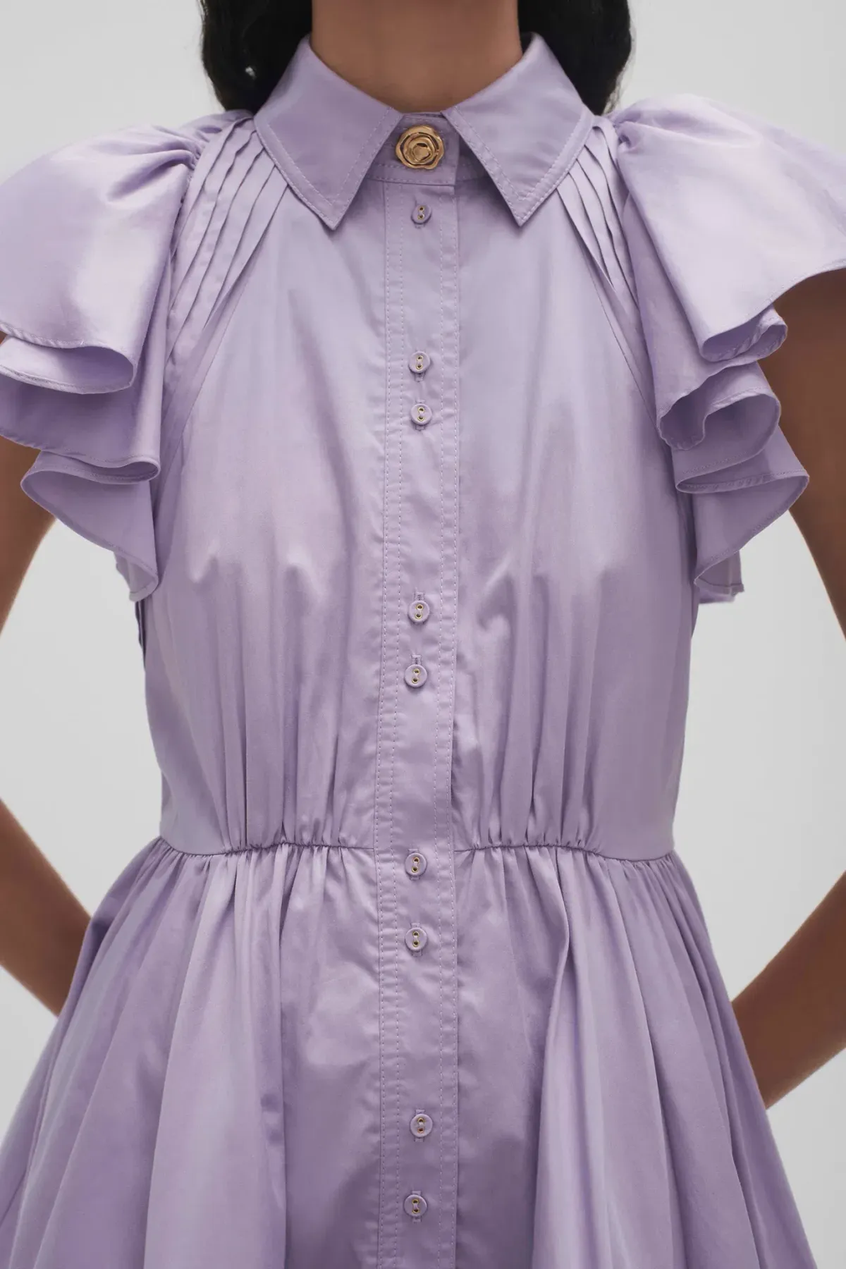 Aje Kindred Frill Mini Dress Lilac Size 10 - Image 2