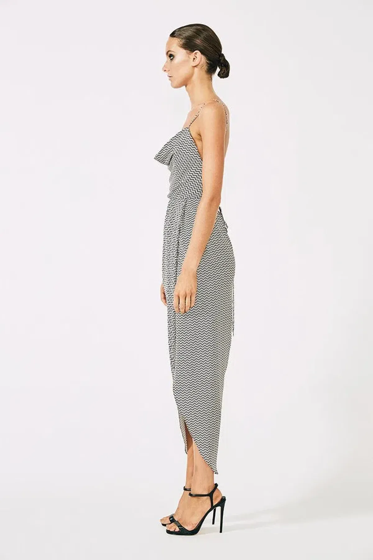 Shona Joy Etienne Lace Back Cowl Bias Midi Dress Print Size 12 - Image 2