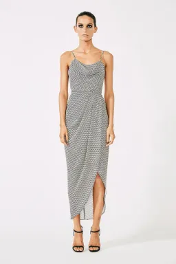 Shona Joy Etienne Lace Back Cowl Bias Midi Dress Print Size 12 for rent on The Volte - image 1