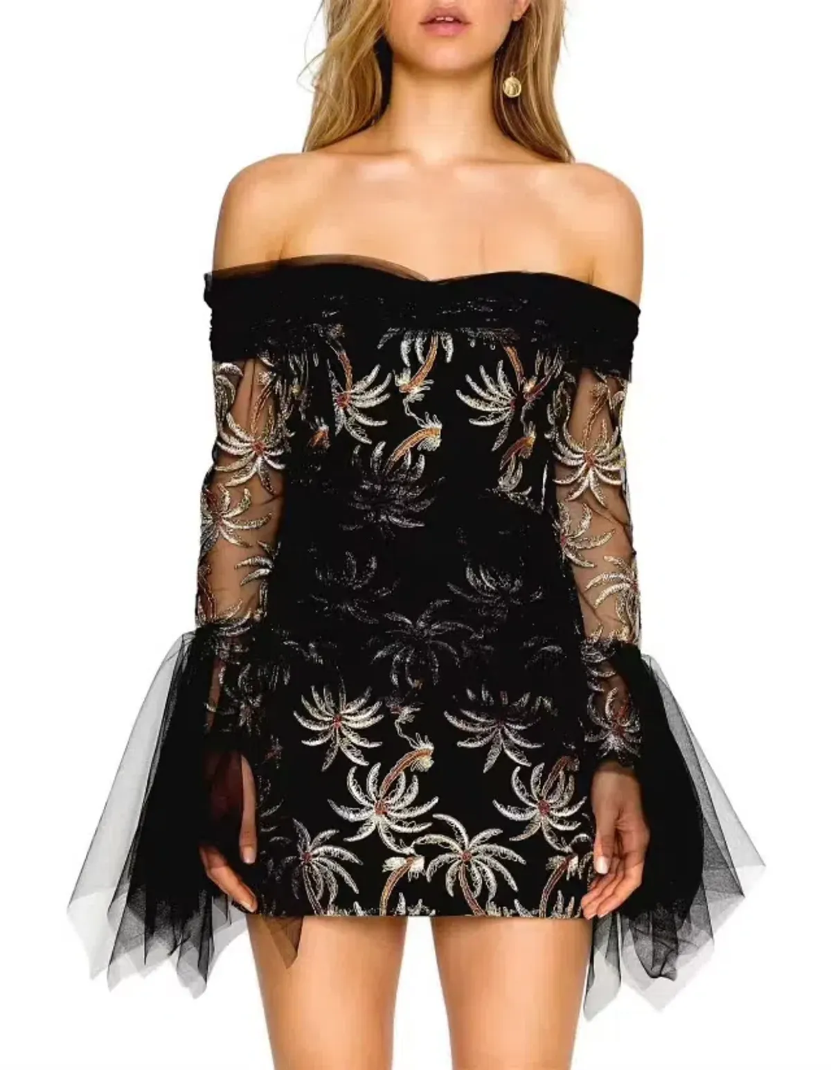 Alice McCall All That She Wants Mini Dress Black Print Size 4 - Image 3
