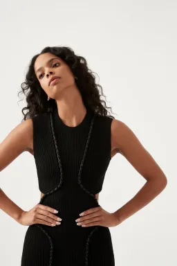 Aje Arp Cut Out Knit Midi Dress Black Size M / AU 10 for rent on The Volte - image 2