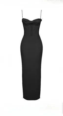 House of CB Charmaine Corset Maxi Dress Shortened Black Size L / AU 12 (Plus Cups) for rent on The Volte - image 6