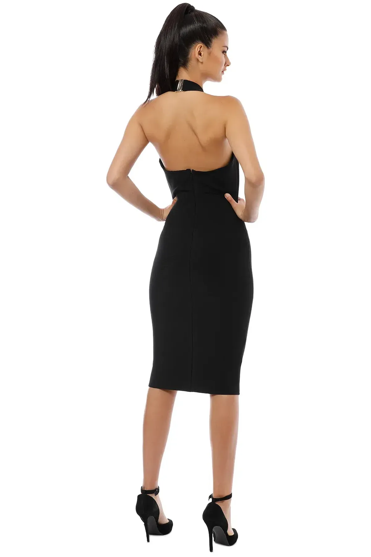 Misha Julia Midi Dress Black Size 4 - Image 3