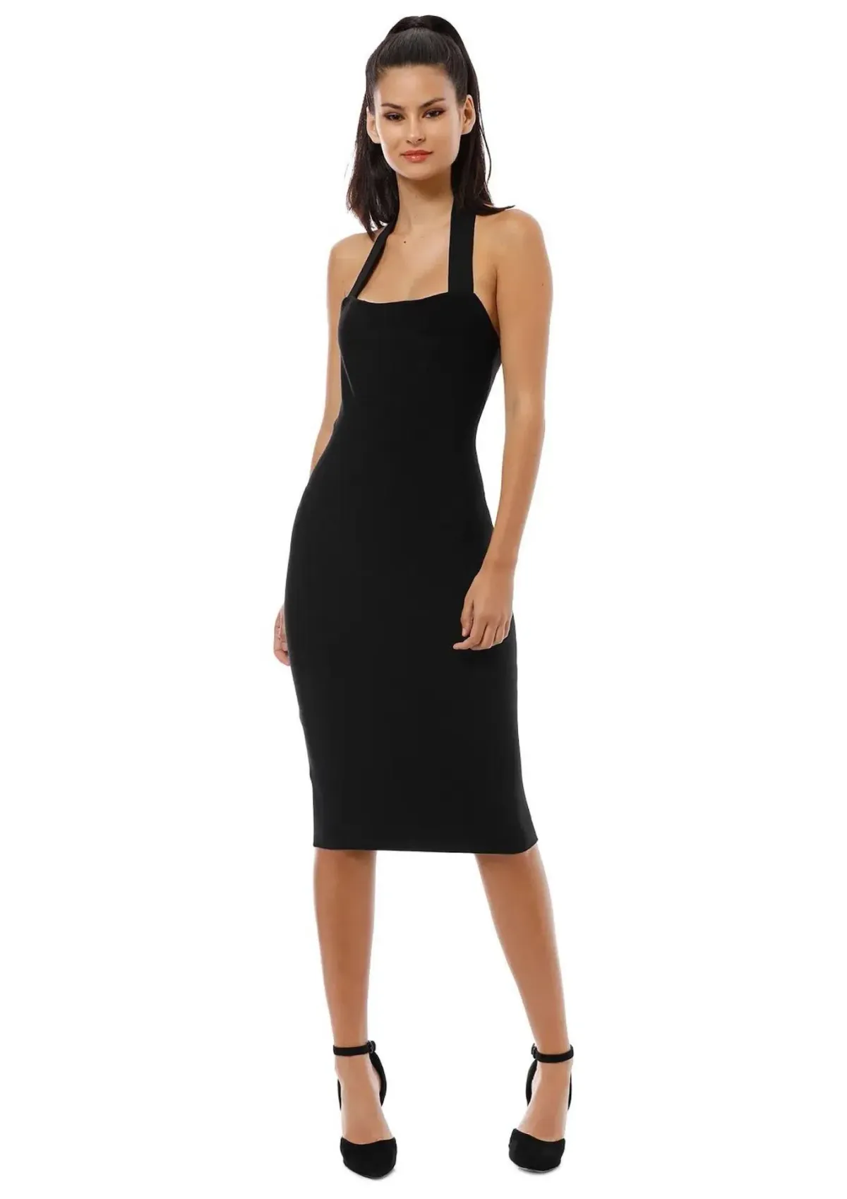 Misha Julia Midi Dress Black Size 4 - Image 1