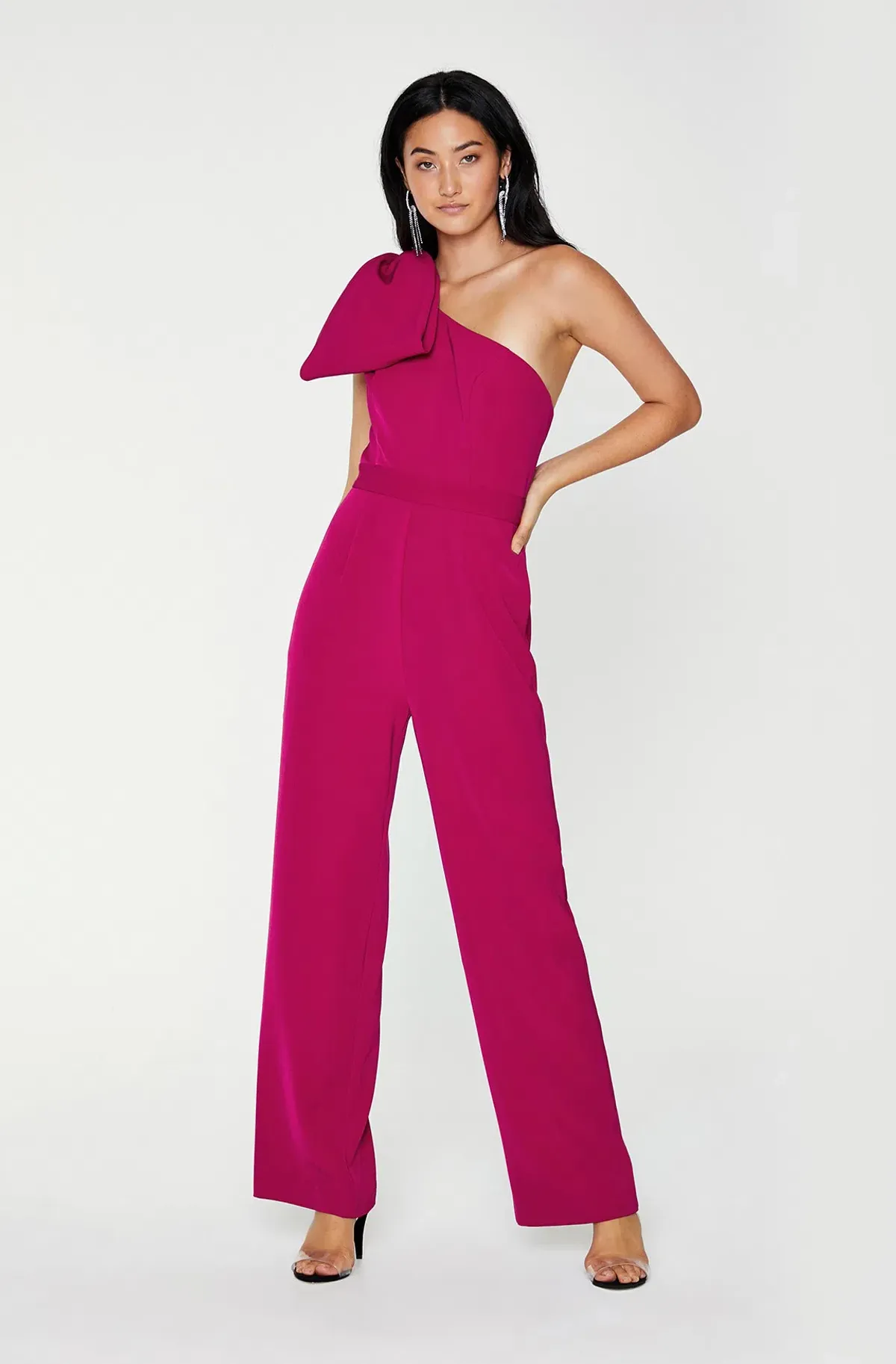 Sheike Fairmont One Shoulder Jumpsuit Pink Size 14 - Image 1